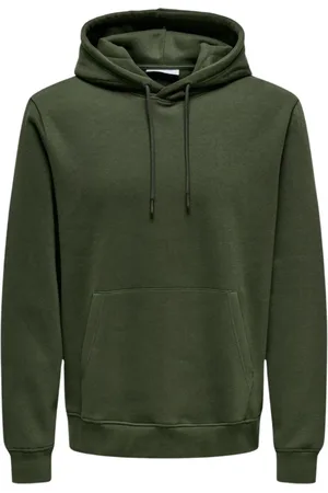 Only & Sons Sweathshirts & Hoodies, Herre, Grøn, L, Bomuld, Afslappet Sweat Hoodie