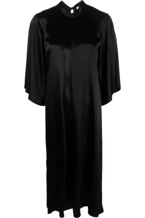 FORTE FORTE Kjole, Dame, Sort, M, Elegant Sort Midi Kjole