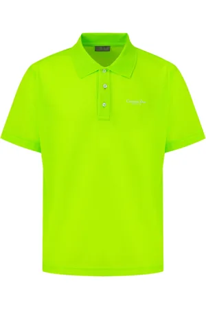 Dior Top, Herre, Grøn, L, Bomuld, Fluorescerende bomuldspolo med broderi