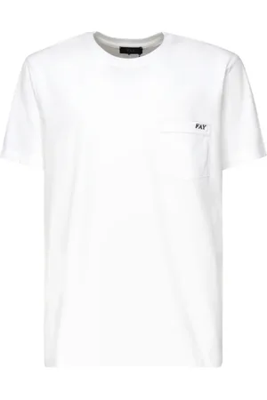 FAY Top, Herre, Hvid, M, Bomuld, Rundhalset t-shirt