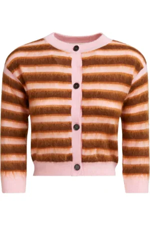Marni Strik, Dame, Brun, M, Pink Brun Cardigan Sweater
