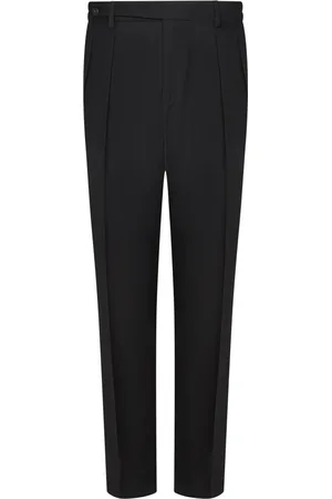 Boglioli Bukser, Herre, Sort, 3XL, Uld, Sorte bukser med Toggled taljebånd