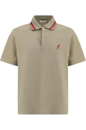 Salvatore Ferragamo Top, Herre, Grå, S, Bomuld, Broderet Polo Skjorte
