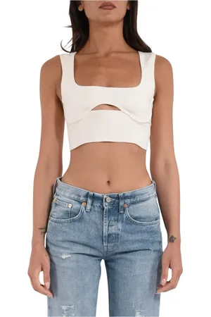 Patrizia Pepe Top, Dame, , M, Linned, Flydende Linned Viskose Top med Lynlås