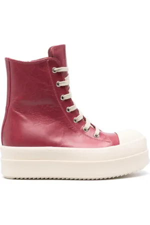 Rick Owens Sko, Dame, Lyserød, 36 1/2 EU, Uld, Leather Mega Bumper Sneakers