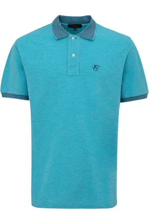 CANALI Top, Herre, Blå, L, Bomuld, Kortærmet Polo Made in Italy