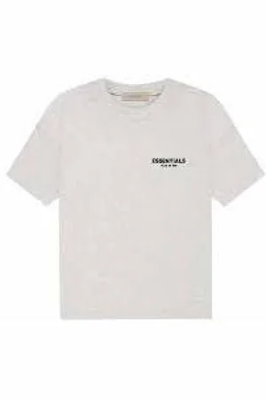 FEAR OF GOD Top, Herre, Grå, L, Lys Havregryn T-shirt Essential