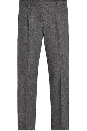 Tommy Hilfiger Bukser, Herre, Grå, W32, Børstet Herringbone Harlem Bukser