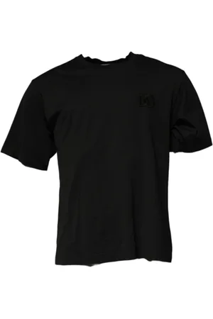 Dolce & Gabbana Top, Herre, Sort, M, Bomuld, Sort Logo Bomuld Crew Neck T-shirt