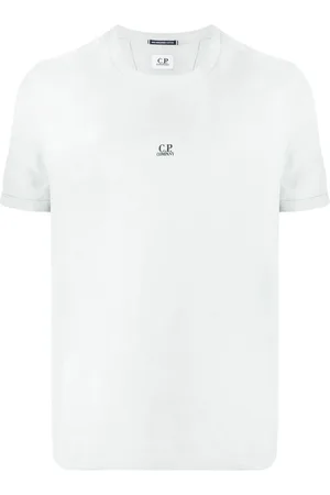 C.P. Company Top, Herre, Hvid, M, Bomuld, Hvid Logo Print Bomuld T-Shirt