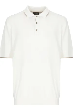 PESERICO SIGN Top, Herre, Hvid, XL, Bomuld, Hvid Bomuldspolo med Krave