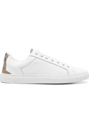 HERNO Sko, Herre, Hvid, 42 EU, Læder, Hvid Læder Hammered Sneakers