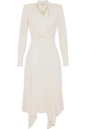 Elisabetta Franchi Kjole, Dame, Hvid, S, Uld, Stilfuld 100%Vi Kjole