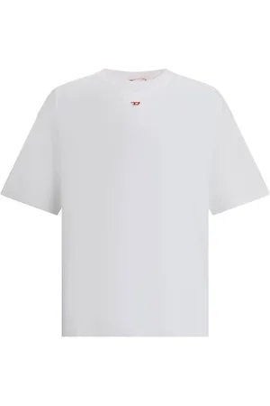 Diesel Top, Herre, Grå, XL, Bomuld, Kontrast Logo Crew Neck T-Shirt