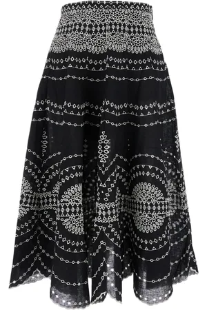 CHARO RUIZ IBIZA Nederdel, Dame, Sort, M, Bomuld, Sort Midi Nederdel Livvy