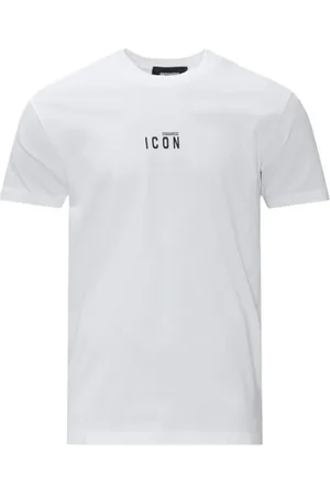 Dsquared2 Top, Herre, Hvid, S, Bomuld, Hvid T-shirt med print, korte ærmer