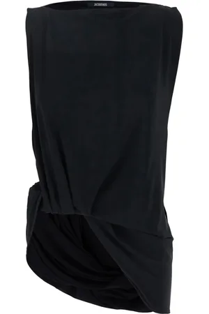 Jacquemus Top, Dame, Sort, XS, Sort Top med Firkantet Hals og Udsnit