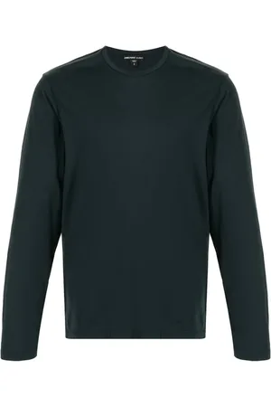 James Perse Top, Herre, Blå, S, Bomuld, Luxe Lotus Langærmet T-shirt