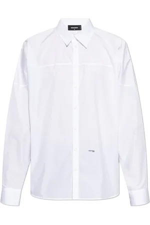 Dsquared2 Skjorte, Herre, Hvid, S, Bomuld, Skjorte med trykt logo