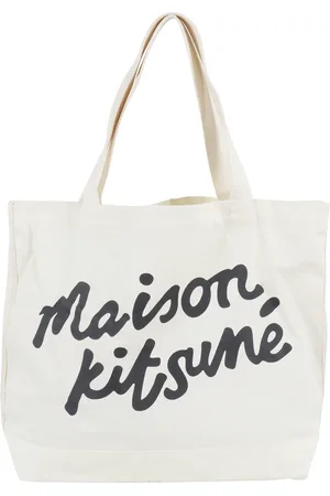 Maison Kitsuné Taske, Dame, Hvid, ONE SIZE, Bomuld, Håndskrift Tote Taske