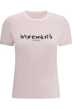 Givenchy Top, Dame, Lyserød, S, Bomuld, Monogram Bomuld Ringer T-Shirt