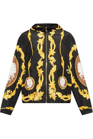 VERSACE Jakke, Herre, Sort, M, Polyester, Jakke med Medusa Cameo print