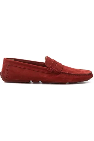 Bally Sko, Herre, Rød, 42 EU, Læder, Bordeaux Ruskind Penny Loafer