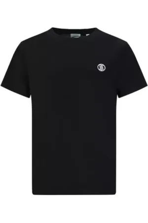 Burberry Top, Herre, Sort, L, Bomuld, Sort Bomuld Logo Broderet T-Shirt