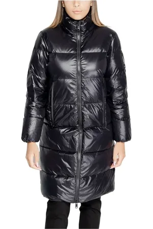 Armani Exchange Frakke, Dame, Sort, M, Uld, Sort Polyamid Kvinders Efterår/Vinter Jakke