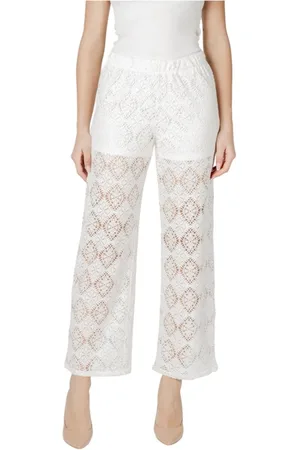 JACQUELINE DE YONG Bukser, Dame, Hvid, S, Uld, Hvide Slip-On Bukser med Elastan