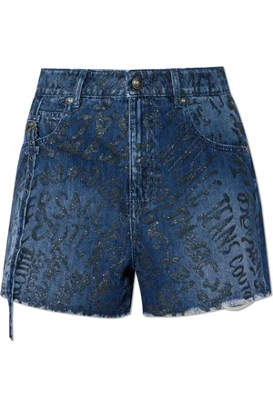 VERSACE Shorts, Dame, Blå, W26, Denim, Denim shorts med vintage effekt