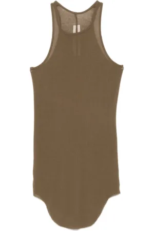 Rick Owens Top, Dame, Grøn, M, Bomuld, Rib Tank Top