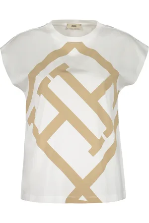 HERNO Top, Dame, Hvid, XS, Bomuld, Logo Print Bomuld T-shirt