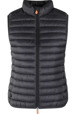 save the duck Jakke, Dame, Sort, 2XL, Uld, Quiltet Ærmeløs Gilet med Lynlås