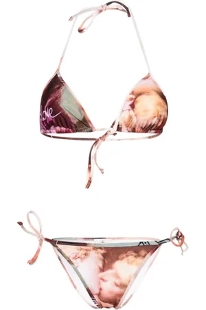Vivienne Westwood Badetøj, Dame, Flerfarvet, L, Farverig Trekantet Bikini Kys