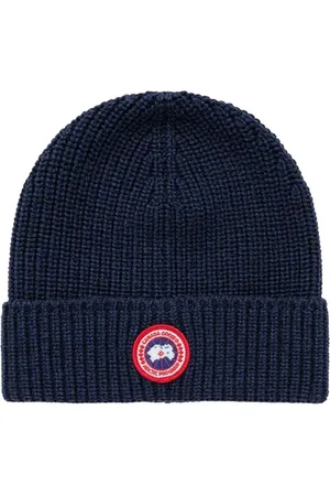 Canada Goose Tilbehør, Herre, Blå, ONE SIZE, Uld, Stilfulde Beanies Huer til Alle Sæsoner