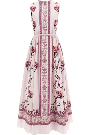 Giambattista Valli Kjole, Dame, Flerfarvet, M, Lang Blomstret Kjole Lilla Pink