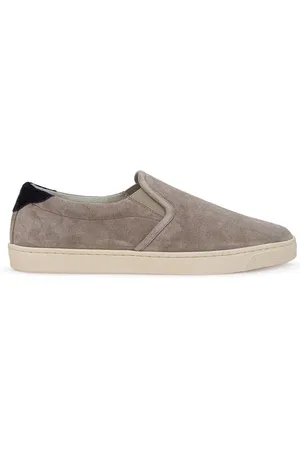Brunello Cucinelli Sko, Herre, Brun, 44 EU, Læder, Grå Læder Sneaker Klassisk Linje