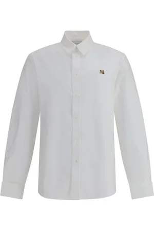 Maison Kitsuné Skjorte, Herre, Hvid, XS, Bomuld, Ikonisk Fox Bomuldsskjorte