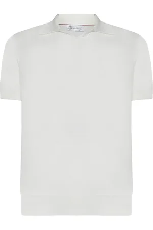 Brunello Cucinelli Top, Herre, Hvid, XL, Bomuld, Klassisk Bomuldspolo Skjorte