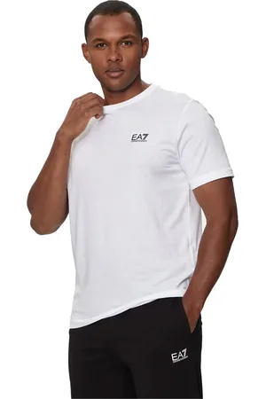 EA7 Top, Herre, Hvid, XL, Bomuld, Kortærmet T-shirt