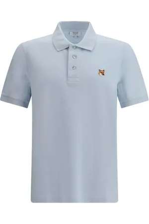Maison Kitsuné Top, Herre, Blå, XL, Bomuld, Ræv Polo Skjorte Original Design