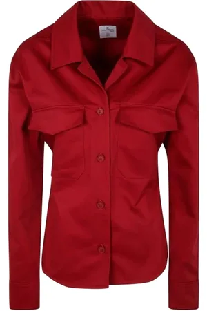 Courrèges Bluser & Skjorter, Dame, Rød, S, Uld, Rød Utility Skjorte Stilfuldt Design