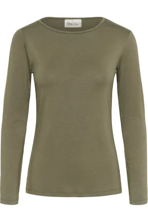 My Essential Wardrobe Top, Dame, Grøn, M, Uld, Bådhalsbluse Havskildpadde