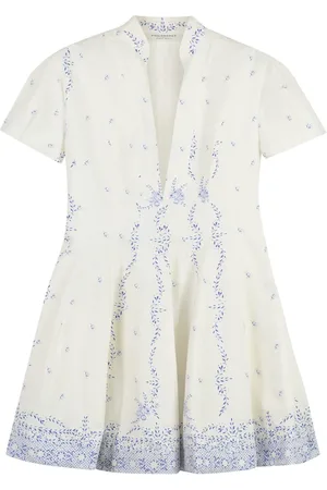 Serafini Kjole, Dame, Hvid, 2XS, Bomuld, Bomulds Flared Skirt Mini Kjole