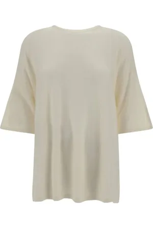 Sa Su Phi Top, Dame, Hvid, L, Cashmere, Kashmir Monokrom Oversize T-shirt