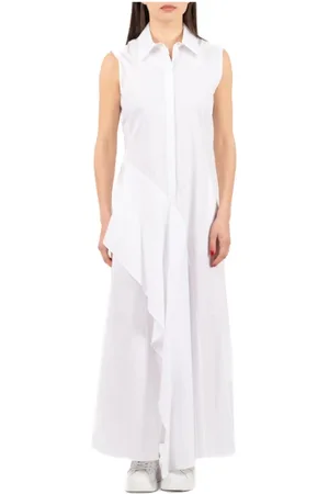 Max Mara Kjole, Dame, Hvid, 2XS, Elegant Kjole Studio Kollektion