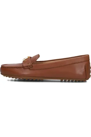 Ralph Lauren Sko, Dame, Brun, 36 1/2 EU, Læder, Barnsbury Flats Driver Loafers