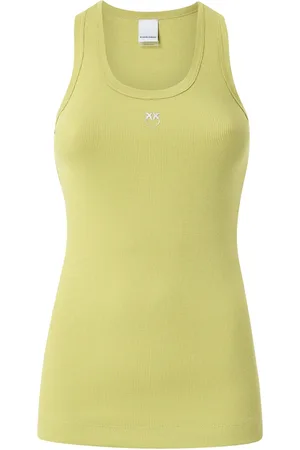 Pinko Top, Dame, Grøn, S, Bomuld, Tank Top Lommeregner Stil Skjorte