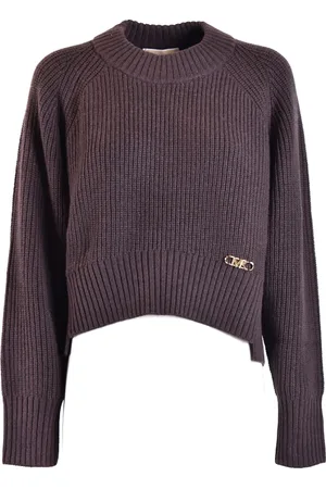 Michael Kors Strik, Dame, Brun, M, Uld, Stilfulde Sweaters til et elegant look